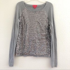 ELLE Gray w sequin sweater. Sz small.